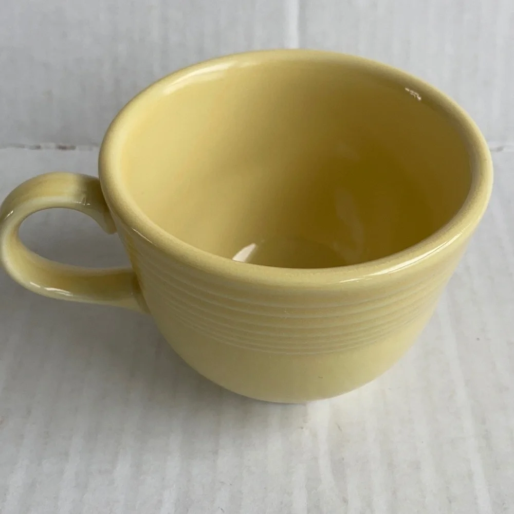 Fiesta yellow tea cup and saucer
